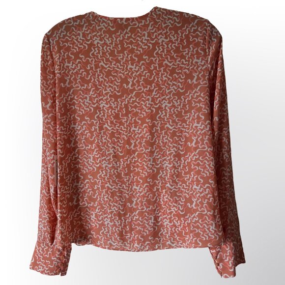 Halogen Pink Fluid Print Long Sleeve Blouse - Picture 3 of 6